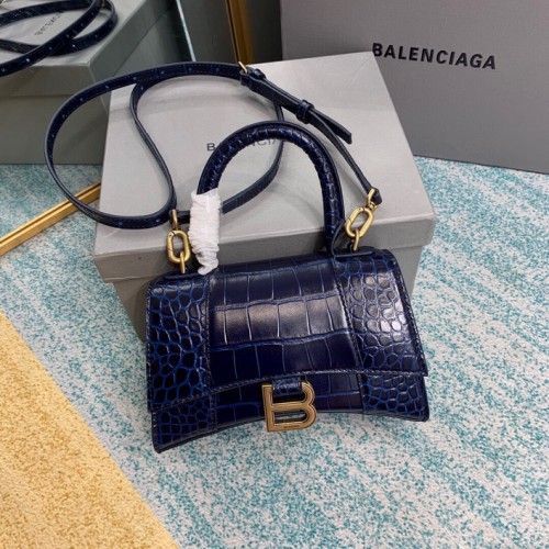 Balenciaga Women's Hourglass Top Handle Bag in Dark Blue Balenciaga Women's Hourglass Top Handle Bag in Dark Blue