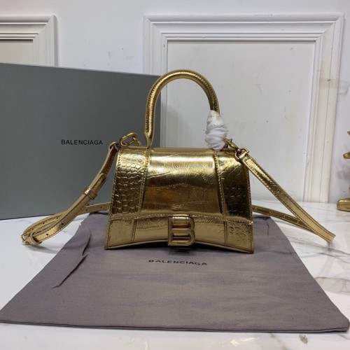 Balenciaga Women's Hourglass Top Handle Bag in Golden Balenciaga Women's Hourglass Top Handle Bag in Golden