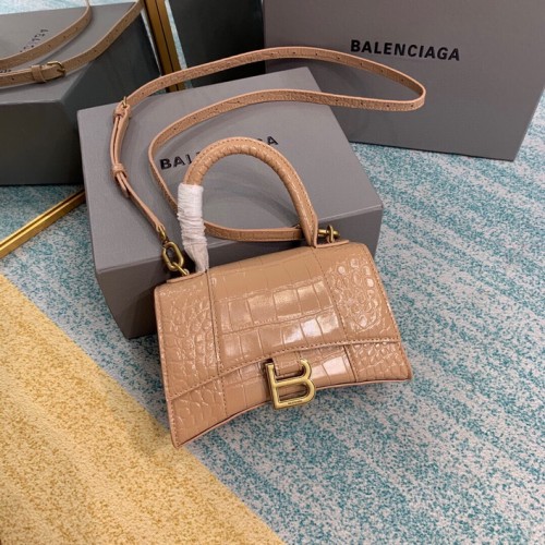 Balenciaga Women's Hourglass Top Handle Bag in Khaki Balenciaga Women's Hourglass Top Handle Bag in Khaki