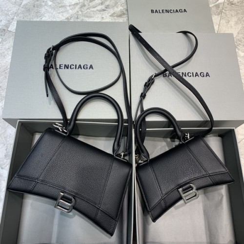 Balenciag Pebbled Hourglass Bag In Black Balenciag Pebbled Hourglass Bag In Black