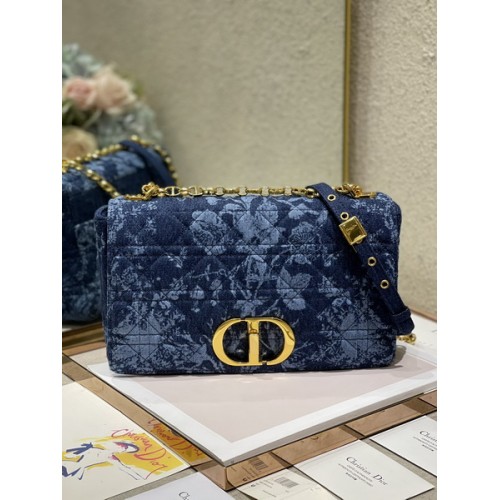 Dior Blue Flowers Cannage Denim Caro Bag Dior Blue Flowers Cannage Denim Caro Bag