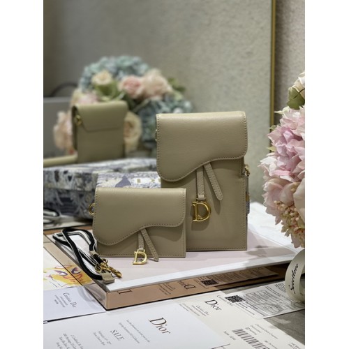 Dior Saddle Flap Card Holder Calfskin Apricot Dior Saddle Flap Card Holder Calfskin Apricot