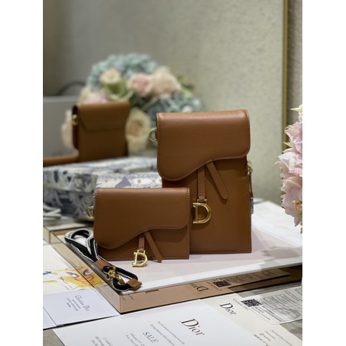 Dior Saddle Flap Card Holder Calfskin Brown Dior Saddle Flap Card Holder Calfskin Brown