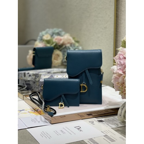 Dior Saddle Flap Card Holder Calfskin Dark Blue Dior Saddle Flap Card Holder Calfskin Dark Blue