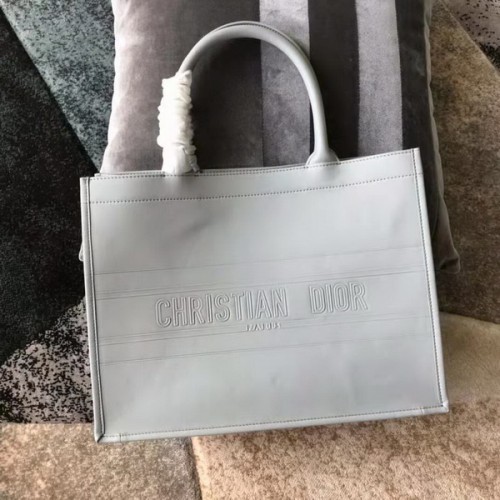 Christian Dior Calfskin Embossed Small Book Tote Grey Christian Dior Calfskin Embossed Small Book Tote Grey