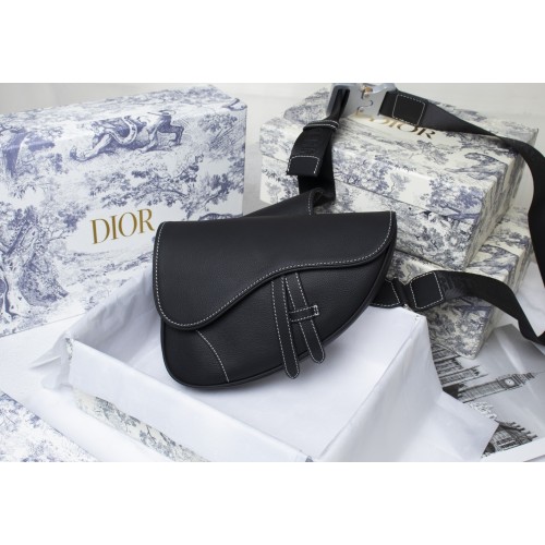 Dior Homme Saddle Bag Black with Embroidery Skull Bee Dior Homme Saddle Bag Black with Embroidery Skull Bee