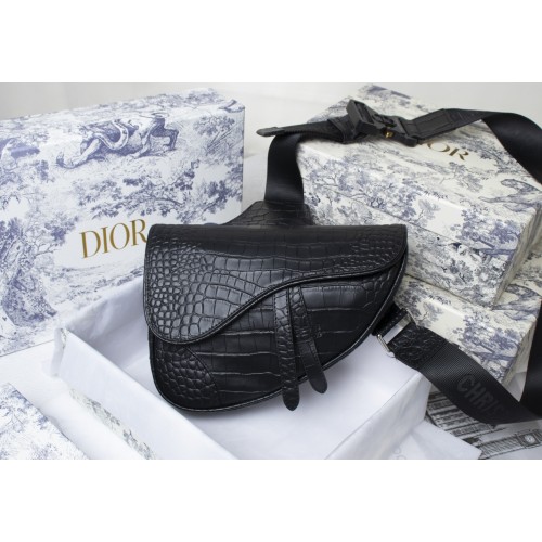 Dior Homme Saddle Bag Croc Black Dior Homme Saddle Bag Croc Black