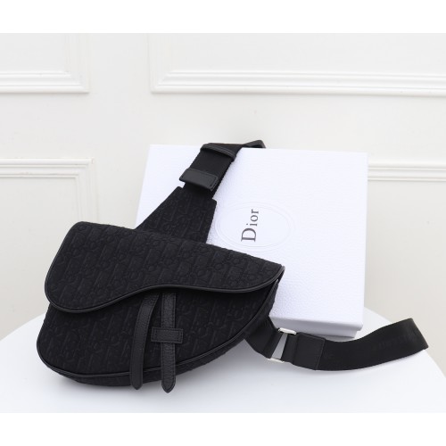 Dior Homme Saddle Bag Embroidery Black Dior Homme Saddle Bag Embroidery Black