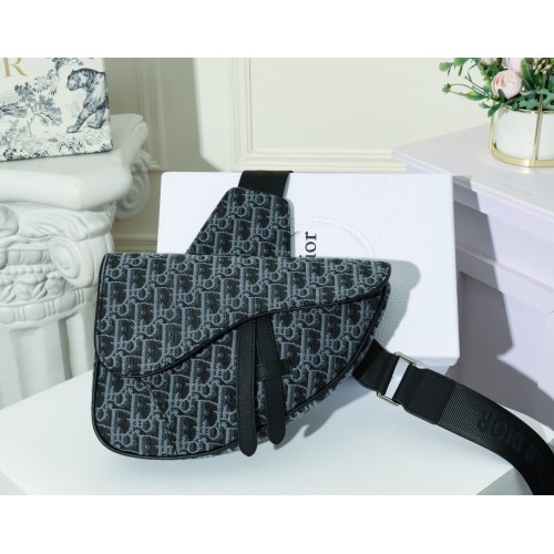 Dior Homme Saddle Bag Embroidery Blue Dior Homme Saddle Bag Embroidery Blue