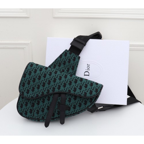 Dior Homme Saddle Bag Embroidery Green Dior Homme Saddle Bag Embroidery Green