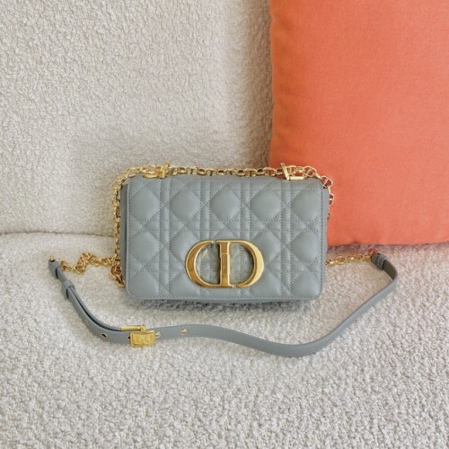 Dior Small Caro Bag Soft Cannage Calfskin In Grey Dior Small Caro Bag Soft Cannage Calfskin In Grey