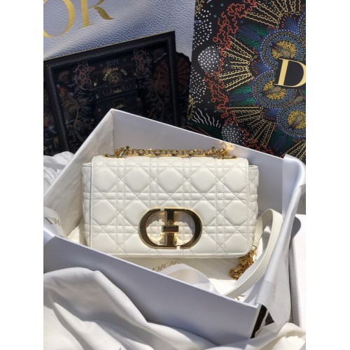 Dior Small Caro Bag Soft Cannage Calfskin In White Dior Small Caro Bag Soft Cannage Calfskin In White
