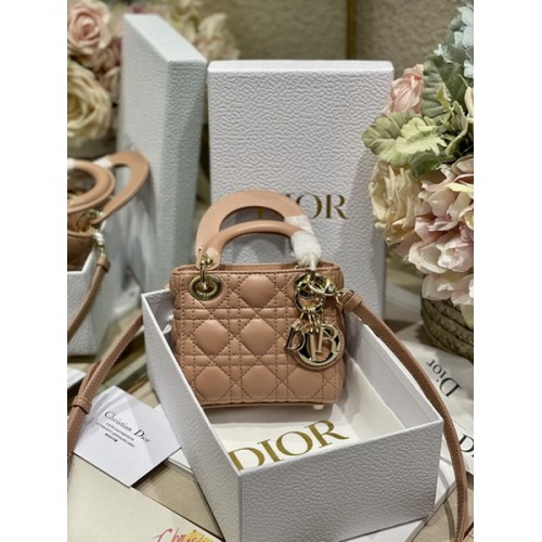 Dior Micro Lady Dior Bag Rose Des Vents Cannage Lambskin Pink 0856 Dior Micro Lady Dior Bag Rose Des Vents Cannage Lambskin Pink 0856