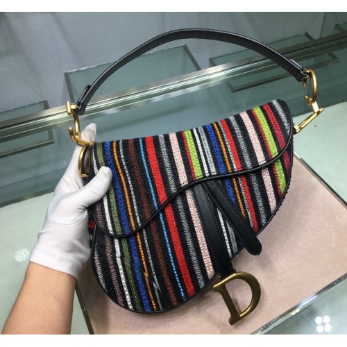 Dior Saddle Bag Embroidery Bead Rainbow Dior Saddle Bag Embroidery Bead Rainbow