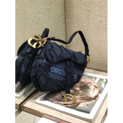 Dior Oblique Saddle Bag Tassels Dark Blue Dior Oblique Saddle Bag Tassels Dark Blue