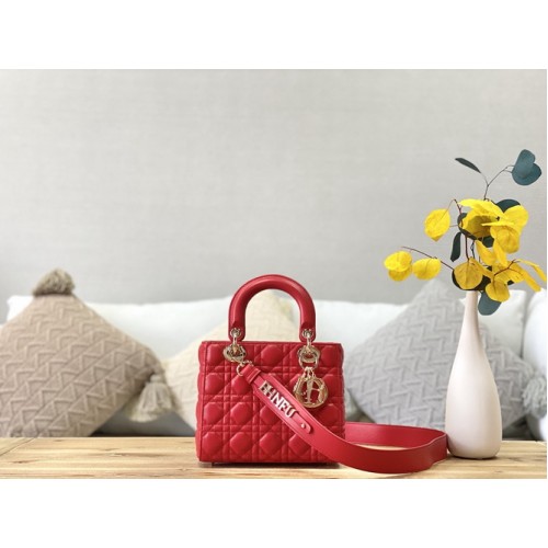 Lady Dior My ABCDior Bag lambskin M0538 Red Lady Dior My ABCDior Bag lambskin M0538 Red