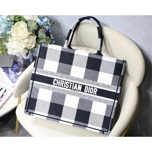 Dior Book Tote Bag In White And Black Check Bag Dior Book Tote Bag In White And Black Check Bag