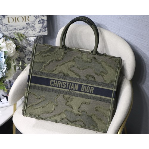 Dior Book Tote in Dark Gray Camouflage Embroidered Canvas Dior Book Tote in Dark Gray Camouflage Embroidered Canvas