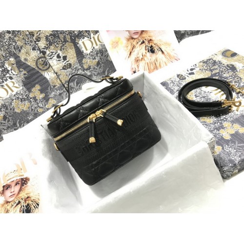 Dior Small DiorTravel Vanity Case Black Cannage Lambskin Dior Small DiorTravel Vanity Case Black Cannage Lambskin