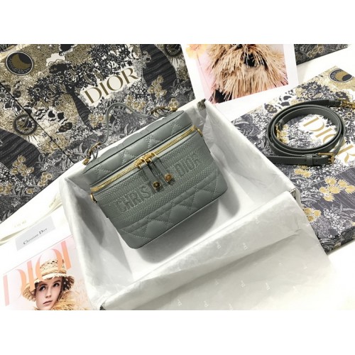 Dior Small DiorTravel Vanity Case Gray Cannage Lambskin Dior Small DiorTravel Vanity Case Gray Cannage Lambskin
