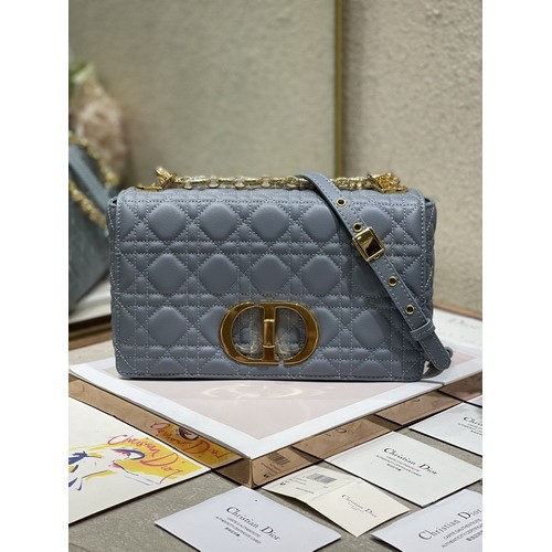 Medium Dior Caro Bag Supple Cannage Calfskin M9241 Blue Medium Dior Caro Bag Supple Cannage Calfskin M9241 Blue