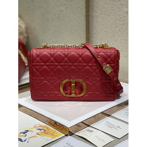 Medium Dior Caro Bag Supple Cannage Calfskin M9241 Red Medium Dior Caro Bag Supple Cannage Calfskin M9241 Red