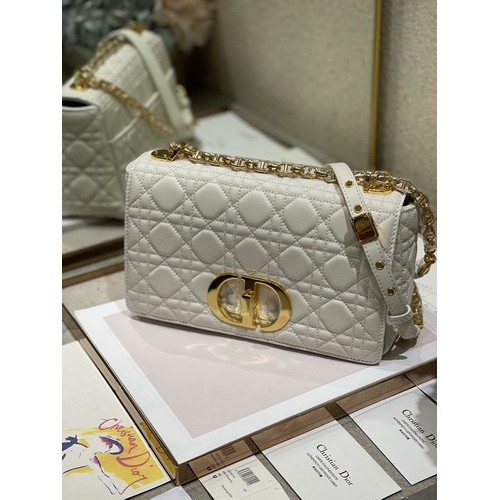 Medium Dior Caro Bag Supple Cannage Calfskin M9241 White Medium Dior Caro Bag Supple Cannage Calfskin M9241 White