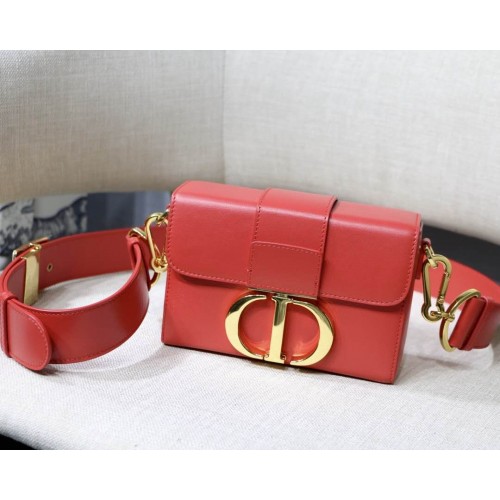 Dior 30 Montaigne Mini Box Calfskin Pink Red Dior 30 Montaigne Mini Box Calfskin Pink Red