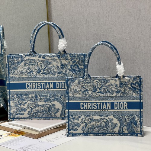 Dior Book Tote Blue Toile de Jouy Embroidery Dior Book Tote Blue Toile de Jouy Embroidery