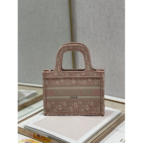 Dior Mini Book Tote Rose Des Vents Dior Oblique Embroidery Dior Mini Book Tote Rose Des Vents Dior Oblique Embroidery