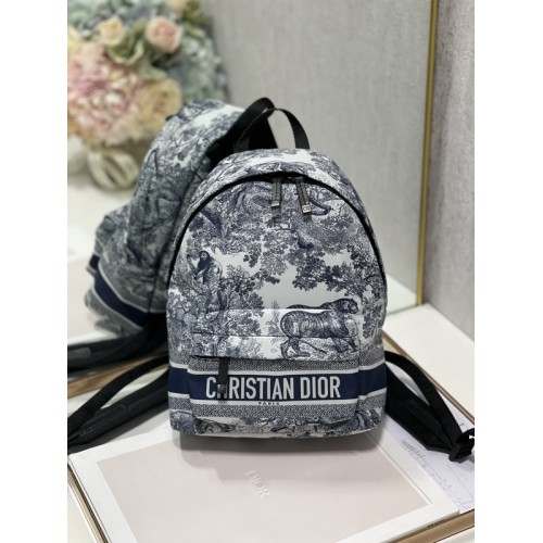 Dior travel Backpack Blue Toile de Jouy Reverse Technical Fabric Dior travel Backpack Blue Toile de Jouy Reverse Technical Fabric