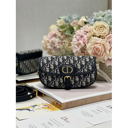 Dior Bobby East-West Bag Blue Oblique Embroidery Dior Bobby East-West Bag Blue Oblique Embroidery