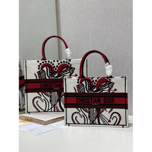 Dior Book Tote Latte Multicolor Cupidon Embroidery Dior Book Tote Latte Multicolor Cupidon Embroidery