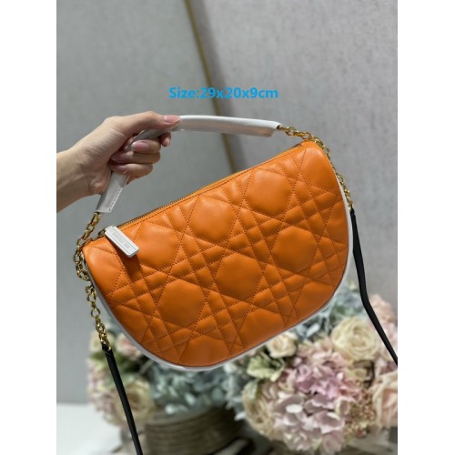 Dior Vibe Hobo Bag Orange Cannage Lambskin Dior Vibe Hobo Bag Orange Cannage Lambskin