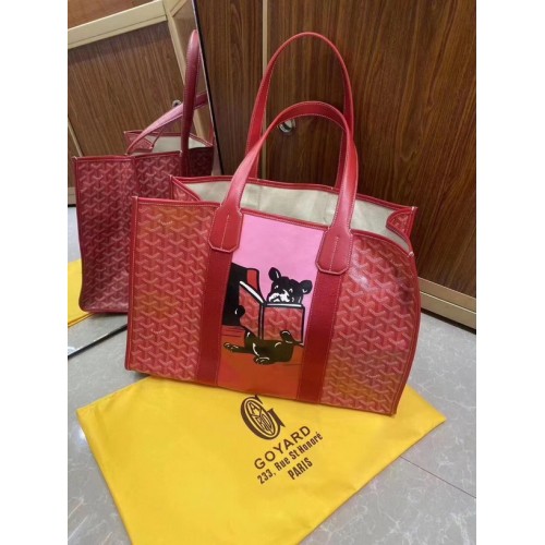 Goyard 2020 SS The Villette Tote French bulldog Red Goyard 2020 SS The Villette Tote French bulldog Red