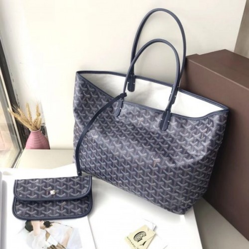 Goyard Saint Louis MM Tote Bag Navy Blue Goyard Saint Louis MM Tote Bag Navy Blue