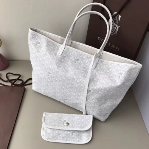 Goyard Saint Louis MM Tote Bag White Goyard Saint Louis MM Tote Bag White