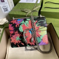 Gucci Dionysus leather mini bag 421970 Black Leather Print