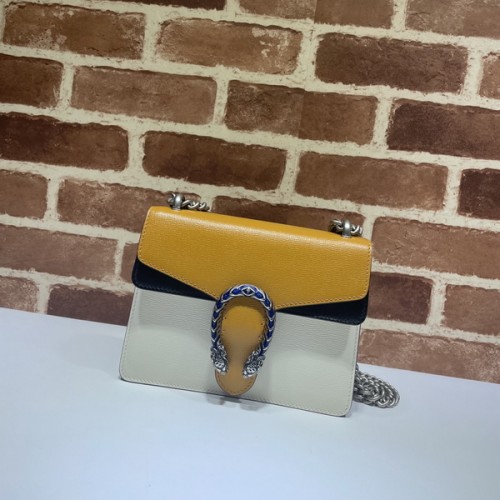Gucci Dionysus leather mini bag 421970 White and Yellow Leather Gucci Dionysus leather mini bag 421970 White and Yellow Leather