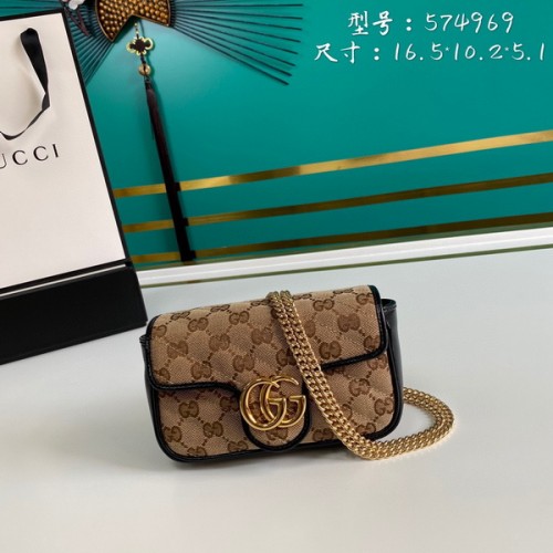 Gucci GG Marmont Original Double GG Mini Bag Beige Canvas 446744 Gucci GG Marmont Original Double GG Mini Bag Beige Canvas 446744
