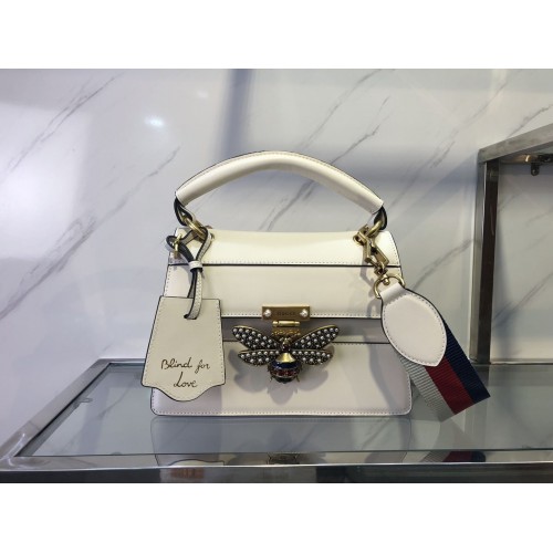 Gucci Calfskin Queen Margaret Small Bag 476541 White Gucci Calfskin Queen Margaret Small Bag 476541 White