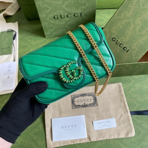Gucci GG Marmont Beloved Mini Bag Green And Emerald Leather 574969 Gucci GG Marmont Beloved Mini Bag Green And Emerald Leather 574969