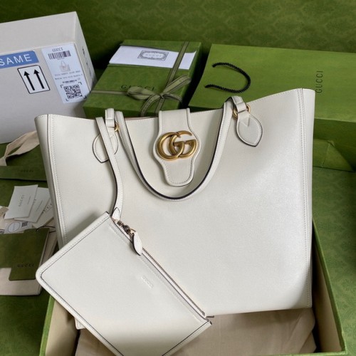 Gucci Medium ToTe With Double G Leather 649577 White Gucci Medium ToTe With Double G Leather 649577 White