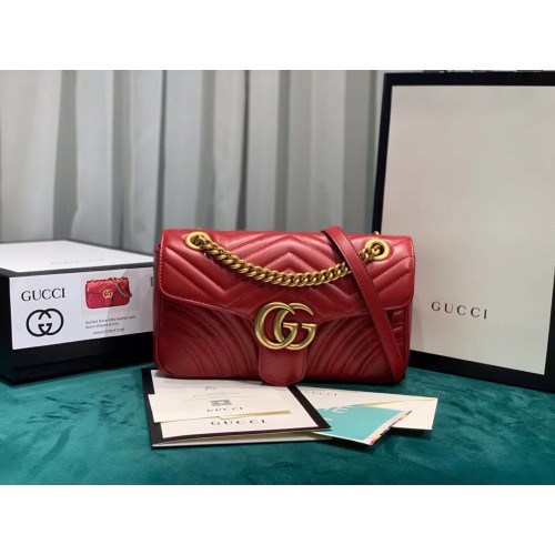 Gucci GG Marmont Flap Bag Small Red Gucci GG Marmont Flap Bag Small Red