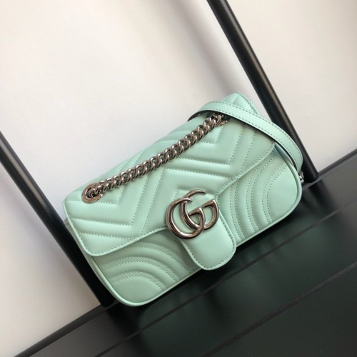 Gucci GG Marmont Flap Bag Mini 446744 Light Blue Gucci GG Marmont Flap Bag Mini 446744 Light Blue