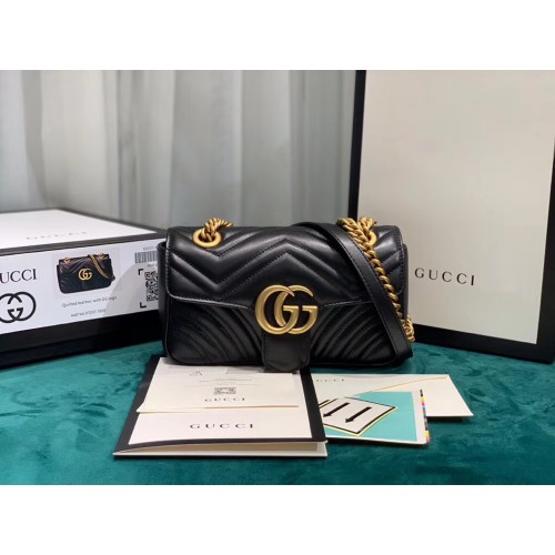 Gucci GG Marmont Flap Bag Mini 446744 Black Gucci GG Marmont Flap Bag Mini 446744 Black