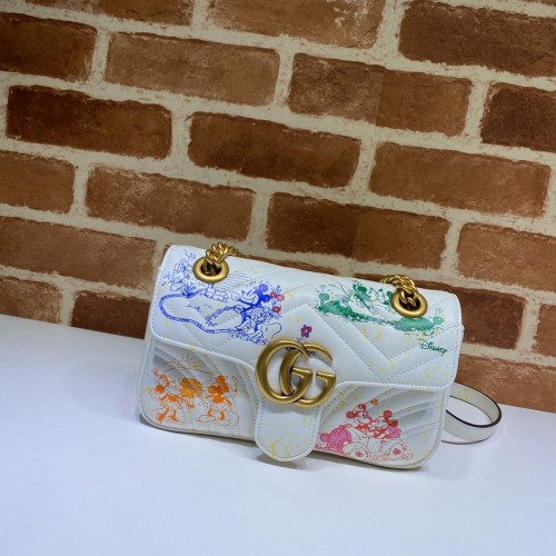 Gucci GG Marmont Flap Bag Mickey White Gucci GG Marmont Flap Bag Mickey White