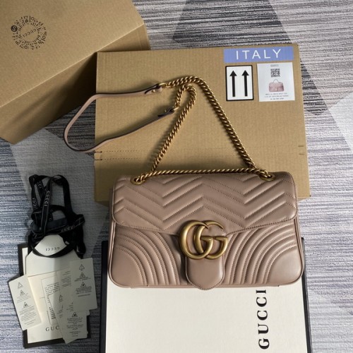 Gucci GG Marmont Flap bag Medium 443496 Apricot Gucci GG Marmont Flap bag Medium 443496 Apricot