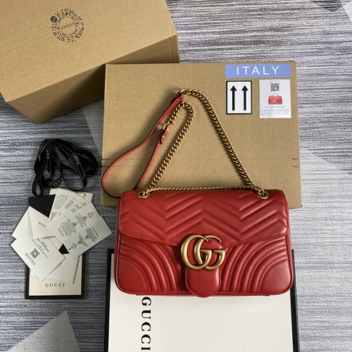 Gucci GG Marmont Flap bag Medium 443496 Red Gucci GG Marmont Flap bag Medium 443496 Red