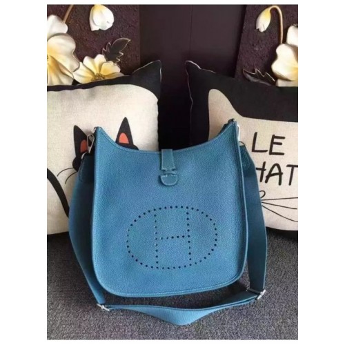 Hermes Evelyne Bag 0719 Blue Hermes Evelyne Bag 0719 Blue